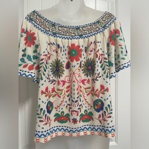 NWT! Flying Tomato Sz Small Love You Smocked Neck Boutique Top On orOff Shoulder